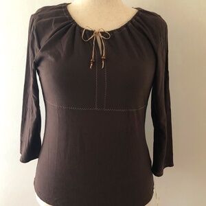 Cotton Choc Brown Long Sleeve Top